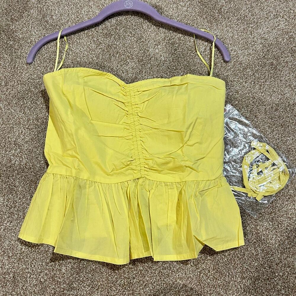 Anthropologie Women's Yellow Crop-top